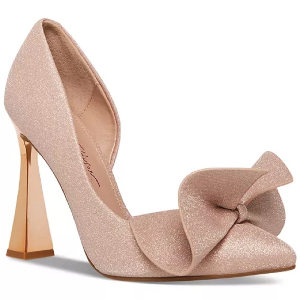 Betsey Johnson Women’s Nobble Sculpted Bow Pumps Size 10 Champagne Sparkle - Picture 8 of 8